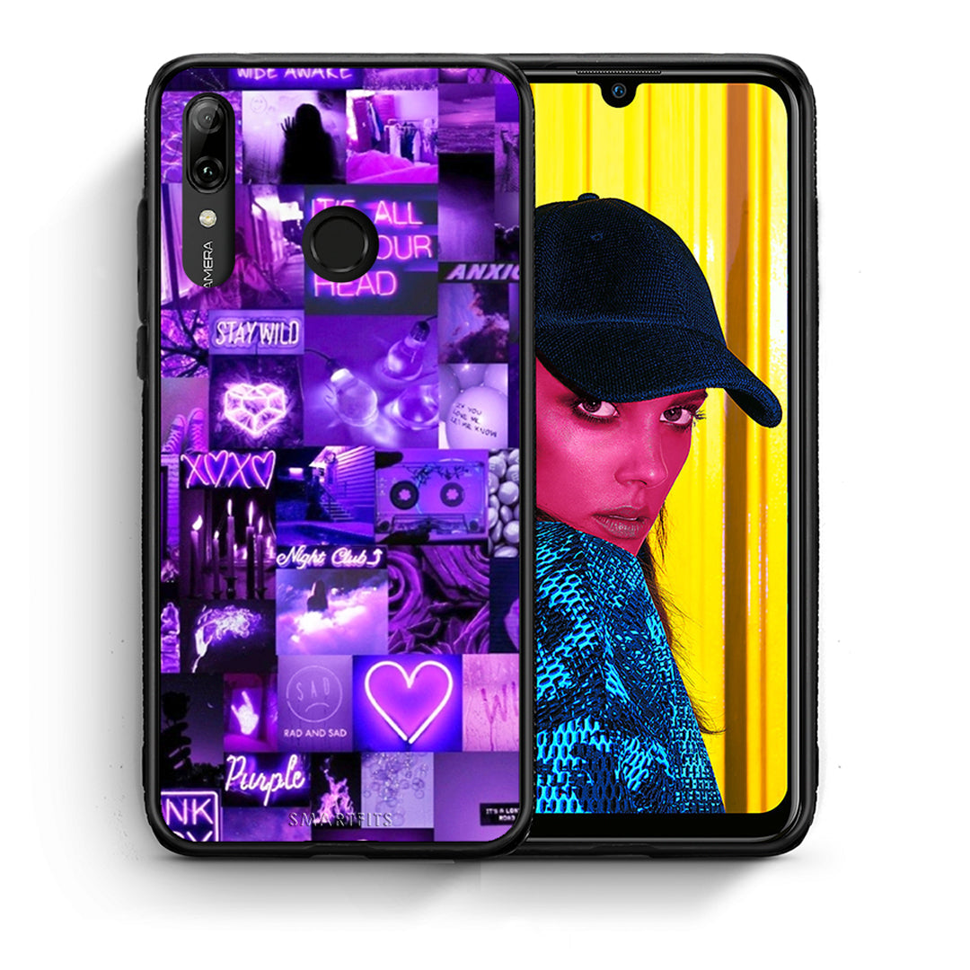 Θήκη Αγίου Βαλεντίνου Huawei P Smart 2019 Collage Stay Wild από τη Smartfits με σχέδιο στο πίσω μέρος και μαύρο περίβλημα | Huawei P Smart 2019 Collage Stay Wild case with colorful back and black bezels