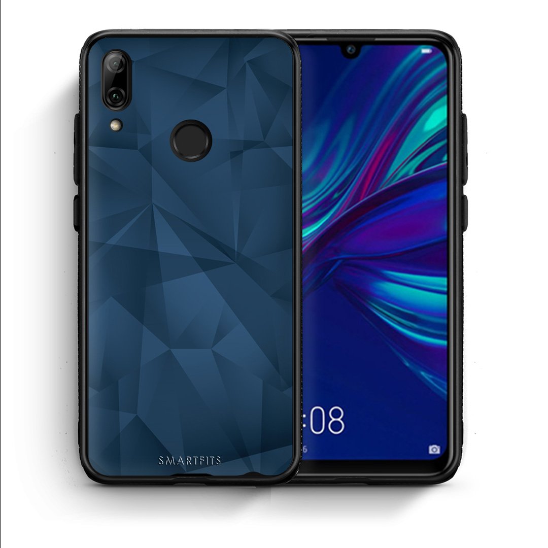 Θήκη Huawei P Smart 2019 Blue Abstract Geometric από τη Smartfits με σχέδιο στο πίσω μέρος και μαύρο περίβλημα | Huawei P Smart 2019 Blue Abstract Geometric case with colorful back and black bezels