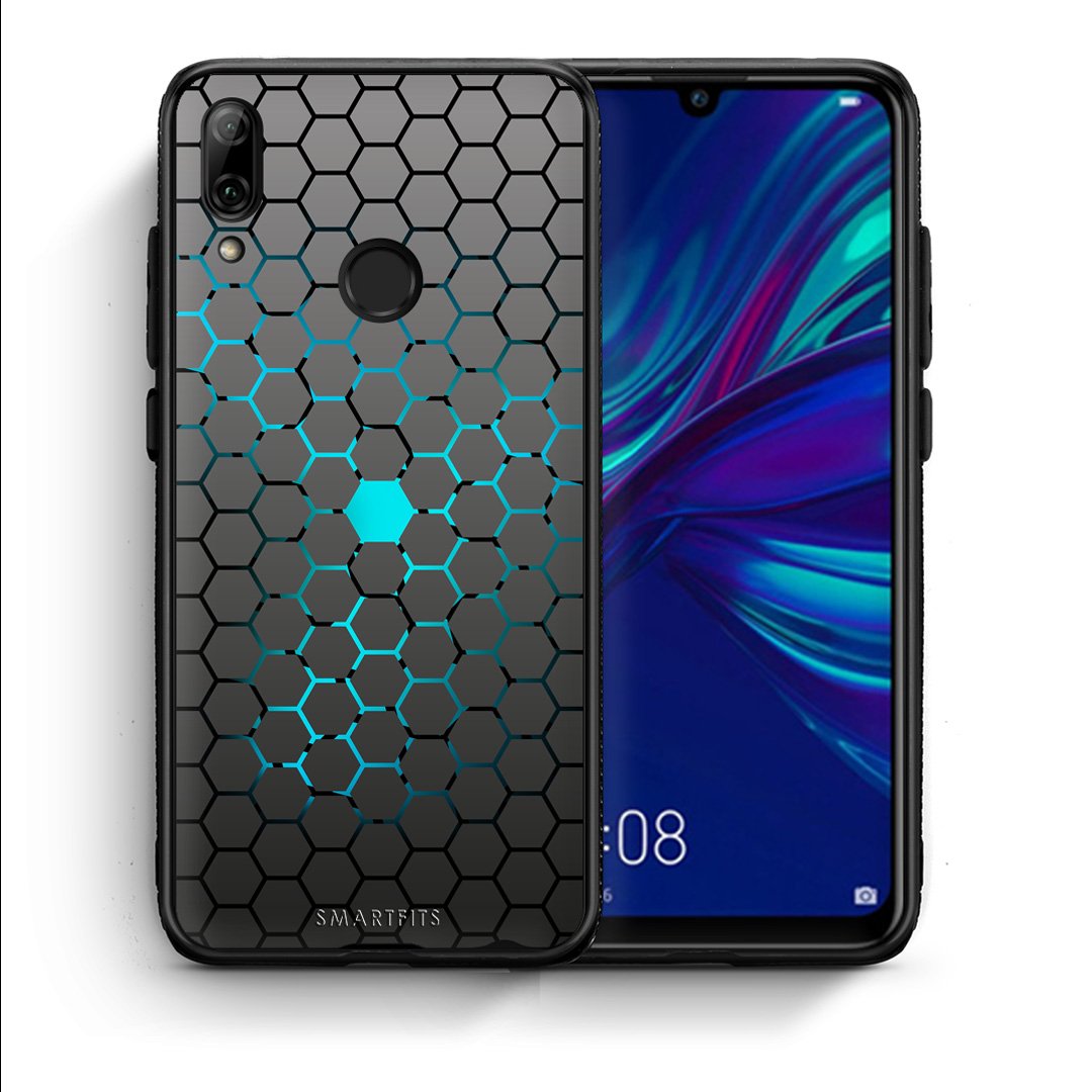 Θήκη Huawei P Smart 2019 Hexagonal Geometric από τη Smartfits με σχέδιο στο πίσω μέρος και μαύρο περίβλημα | Huawei P Smart 2019 Hexagonal Geometric case with colorful back and black bezels