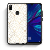 Thumbnail for Θήκη Huawei P Smart 2019 Luxury White Geometric από τη Smartfits με σχέδιο στο πίσω μέρος και μαύρο περίβλημα | Huawei P Smart 2019 Luxury White Geometric case with colorful back and black bezels