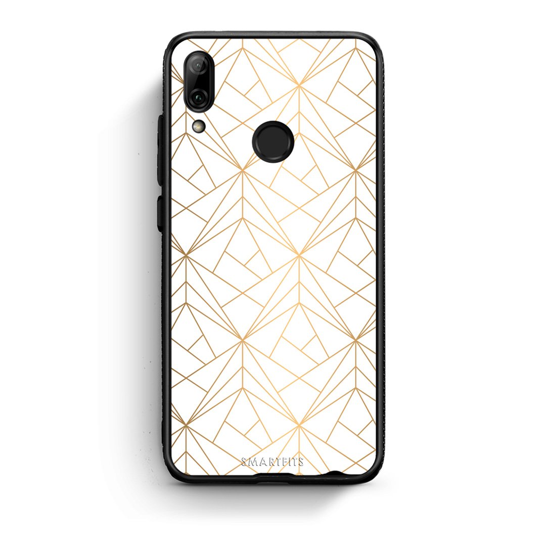 111 - Huawei P Smart 2019  Luxury White Geometric case, cover, bumper