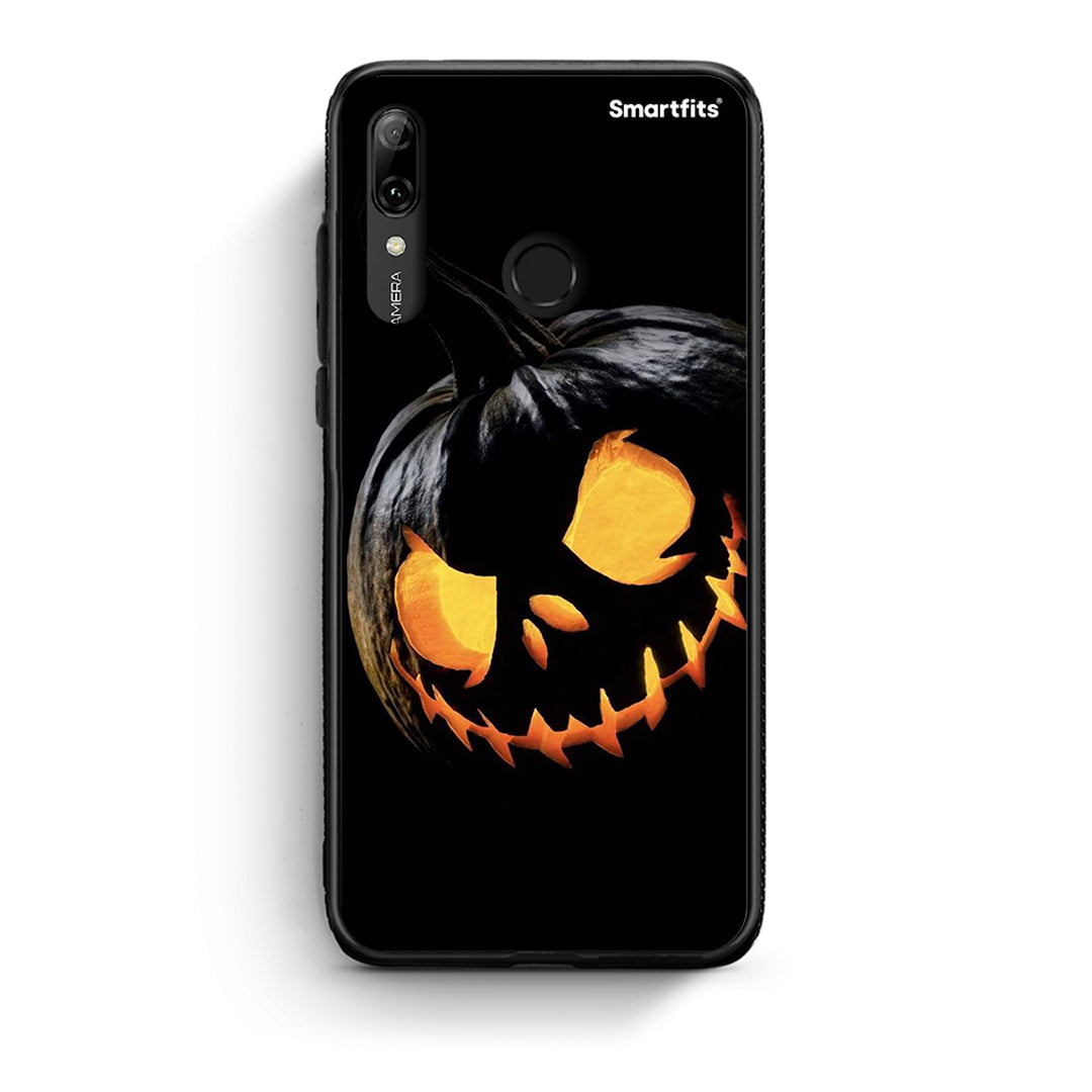 Huawei P Smart 2019 Halloween Scary Pumpkin Θήκη από τη Smartfits με σχέδιο στο πίσω μέρος και μαύρο περίβλημα | Smartphone case with colorful back and black bezels by Smartfits