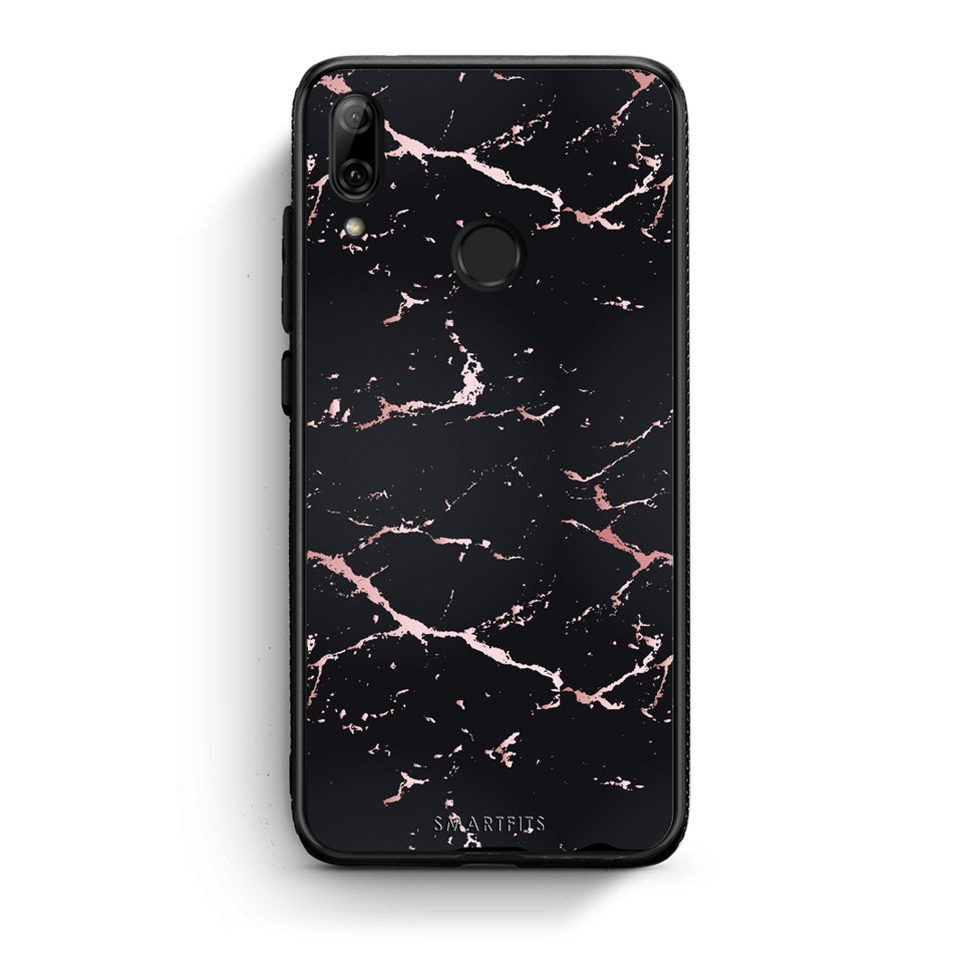 4 - Huawei P Smart 2019  Black Rosegold Marble case, cover, bumper