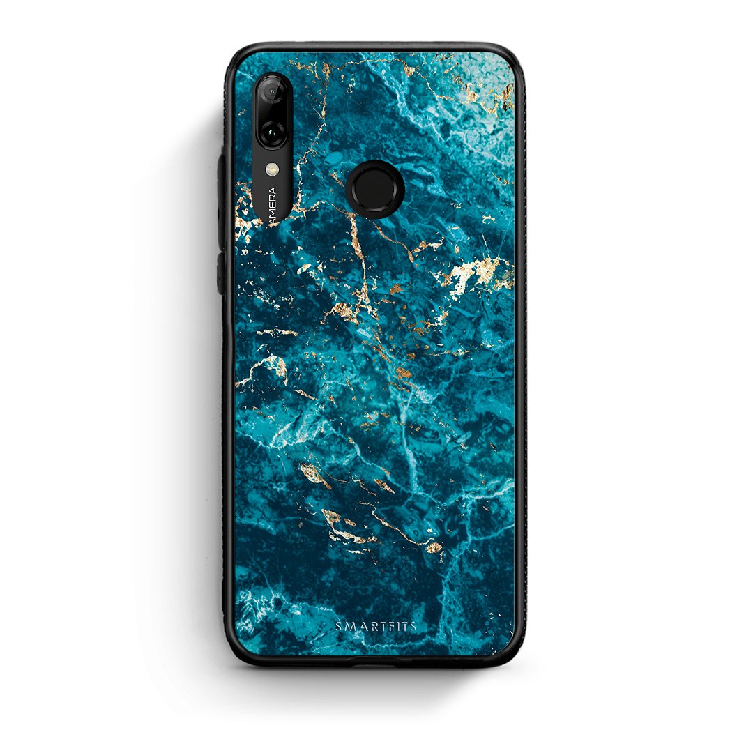 Huawei P Smart 2019 Marble Blue θήκη από τη Smartfits με σχέδιο στο πίσω μέρος και μαύρο περίβλημα | Smartphone case with colorful back and black bezels by Smartfits