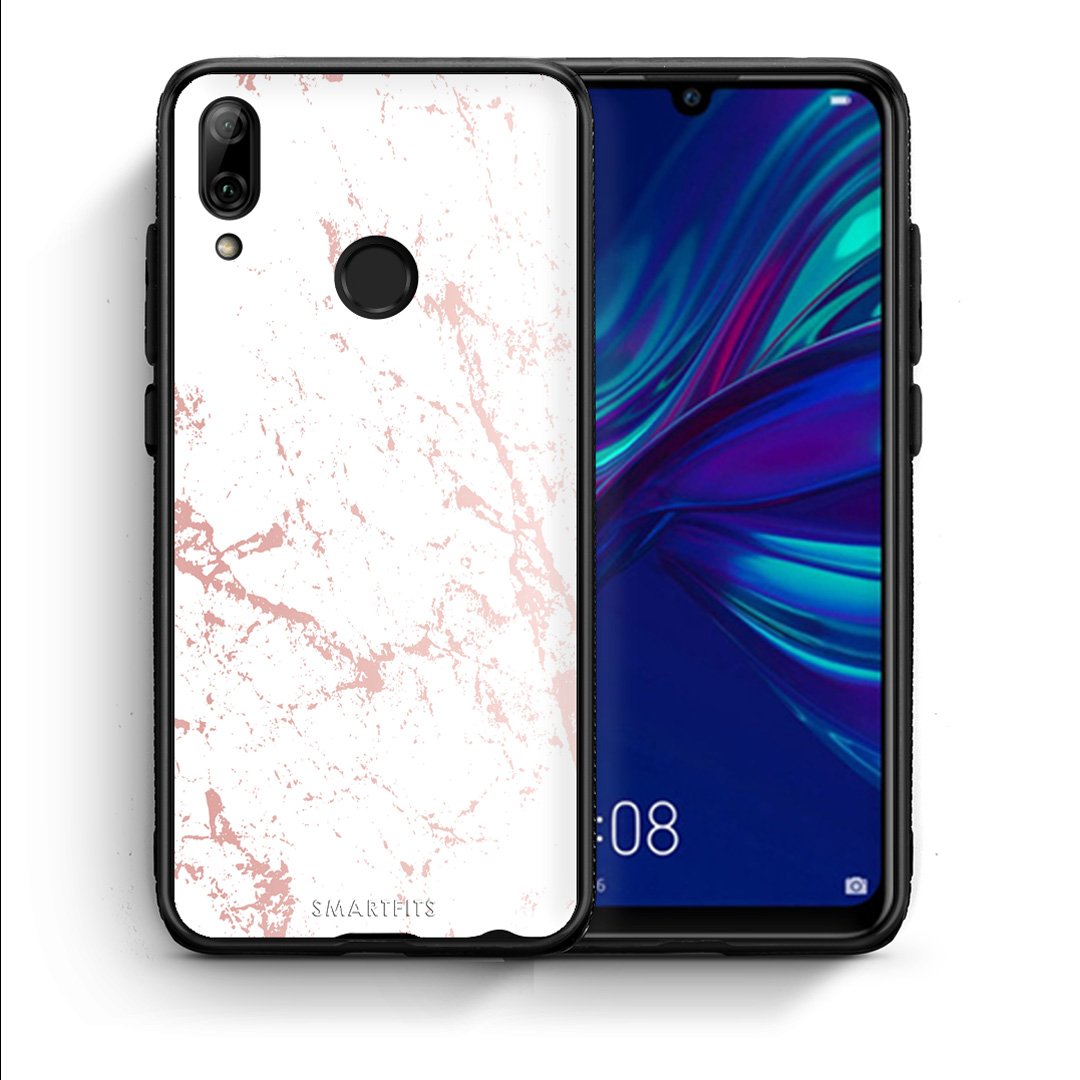 Θήκη Huawei P Smart 2019 Pink Splash Marble από τη Smartfits με σχέδιο στο πίσω μέρος και μαύρο περίβλημα | Huawei P Smart 2019 Pink Splash Marble case with colorful back and black bezels