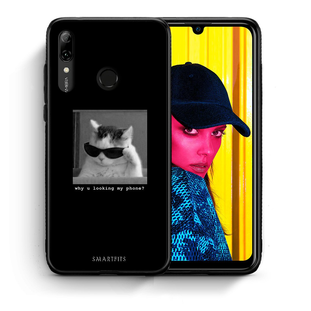 Θήκη Huawei P Smart 2019 Meme Cat από τη Smartfits με σχέδιο στο πίσω μέρος και μαύρο περίβλημα | Huawei P Smart 2019 Meme Cat case with colorful back and black bezels
