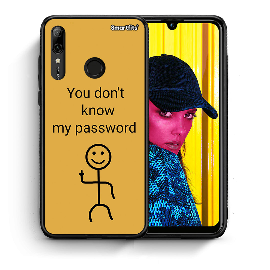 Θήκη Huawei P Smart 2019 My Password από τη Smartfits με σχέδιο στο πίσω μέρος και μαύρο περίβλημα | Huawei P Smart 2019 My Password case with colorful back and black bezels