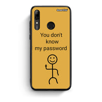 Thumbnail for Huawei P Smart 2019 My Password Θήκη από τη Smartfits με σχέδιο στο πίσω μέρος και μαύρο περίβλημα | Smartphone case with colorful back and black bezels by Smartfits