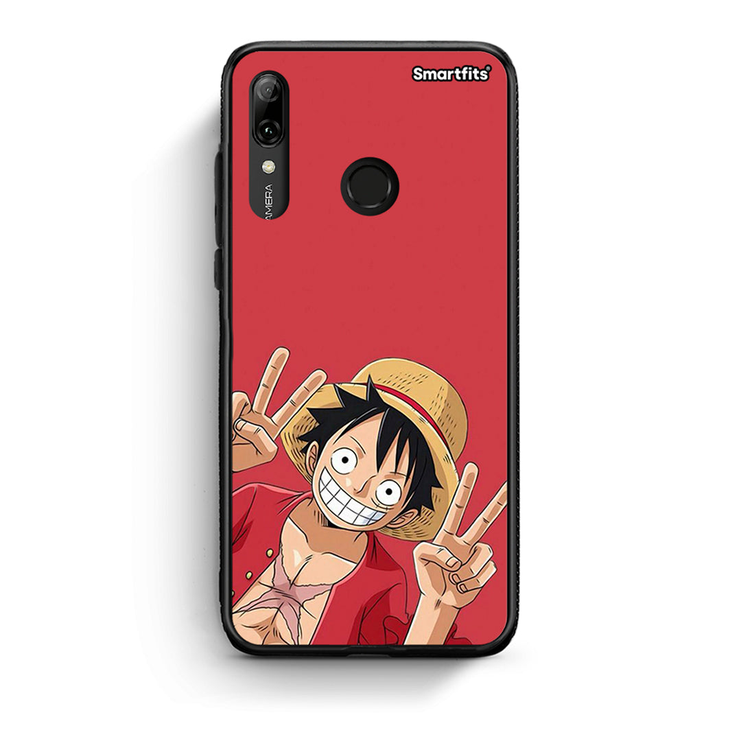 Huawei P Smart 2019 Pirate Luffy Θήκη από τη Smartfits με σχέδιο στο πίσω μέρος και μαύρο περίβλημα | Smartphone case with colorful back and black bezels by Smartfits