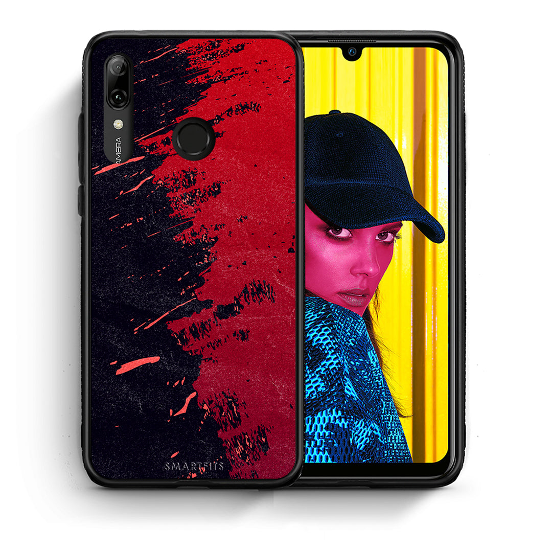 Θήκη Αγίου Βαλεντίνου Huawei P Smart 2019 Red Paint από τη Smartfits με σχέδιο στο πίσω μέρος και μαύρο περίβλημα | Huawei P Smart 2019 Red Paint case with colorful back and black bezels
