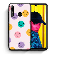 Thumbnail for Θήκη Huawei P Smart 2019 Smiley Faces από τη Smartfits με σχέδιο στο πίσω μέρος και μαύρο περίβλημα | Huawei P Smart 2019 Smiley Faces case with colorful back and black bezels