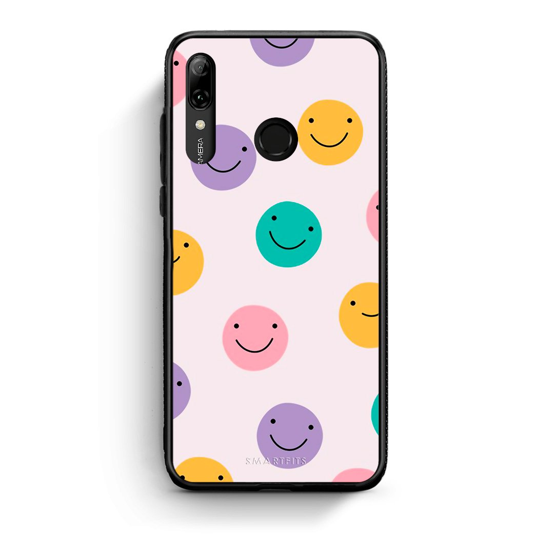 Huawei P Smart 2019 Smiley Faces θήκη από τη Smartfits με σχέδιο στο πίσω μέρος και μαύρο περίβλημα | Smartphone case with colorful back and black bezels by Smartfits
