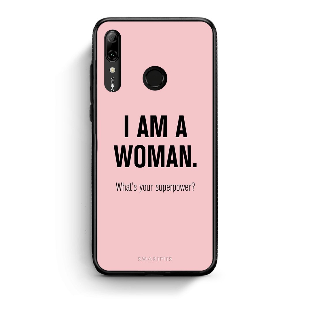 Huawei P Smart 2019 Superpower Woman θήκη από τη Smartfits με σχέδιο στο πίσω μέρος και μαύρο περίβλημα | Smartphone case with colorful back and black bezels by Smartfits