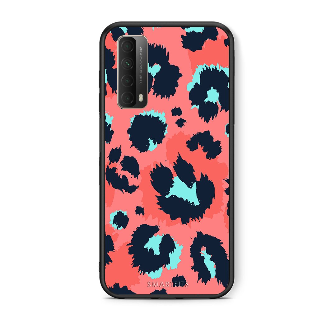 Θήκη Huawei P Smart 2021 Pink Leopard Animal από τη Smartfits με σχέδιο στο πίσω μέρος και μαύρο περίβλημα | Huawei P Smart 2021 Pink Leopard Animal case with colorful back and black bezels