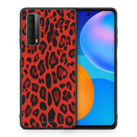 Thumbnail for Θήκη Huawei P Smart 2021 Red Leopard Animal από τη Smartfits με σχέδιο στο πίσω μέρος και μαύρο περίβλημα | Huawei P Smart 2021 Red Leopard Animal case with colorful back and black bezels