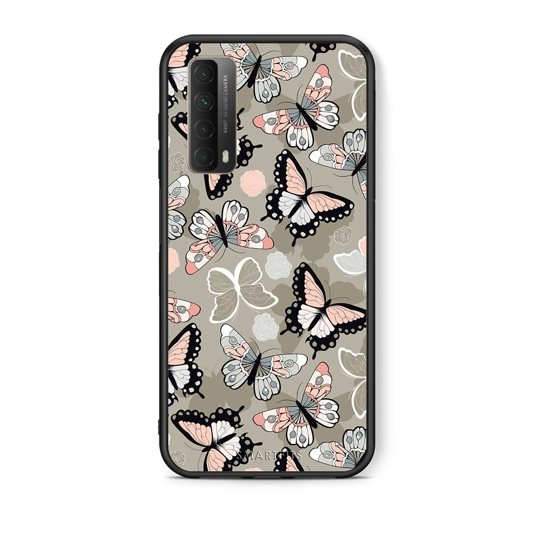 Θήκη Huawei P Smart 2021 Butterflies Boho από τη Smartfits με σχέδιο στο πίσω μέρος και μαύρο περίβλημα | Huawei P Smart 2021 Butterflies Boho case with colorful back and black bezels