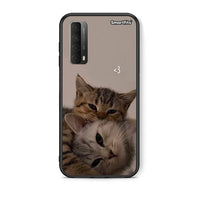 Thumbnail for Θήκη Huawei P Smart 2021 Cats In Love από τη Smartfits με σχέδιο στο πίσω μέρος και μαύρο περίβλημα | Huawei P Smart 2021 Cats In Love case with colorful back and black bezels