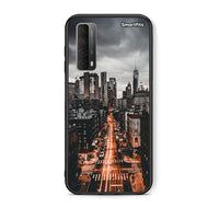 Thumbnail for Θήκη Huawei P Smart 2021 City Lights από τη Smartfits με σχέδιο στο πίσω μέρος και μαύρο περίβλημα | Huawei P Smart 2021 City Lights case with colorful back and black bezels