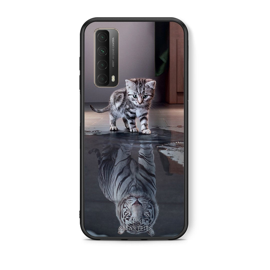 Θήκη Huawei P Smart 2021 Tiger Cute από τη Smartfits με σχέδιο στο πίσω μέρος και μαύρο περίβλημα | Huawei P Smart 2021 Tiger Cute case with colorful back and black bezels