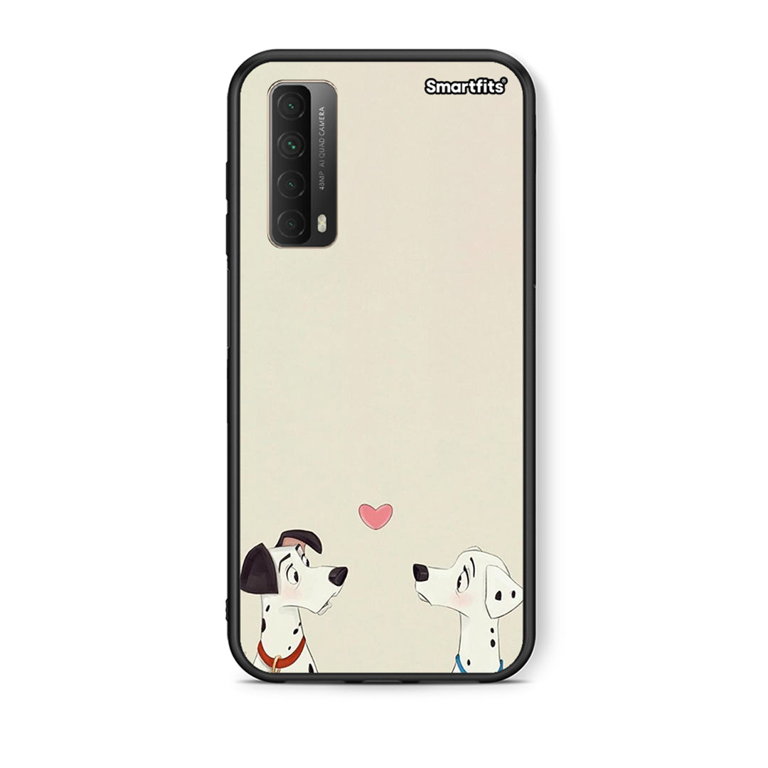Θήκη Huawei P Smart 2021 Dalmatians Love από τη Smartfits με σχέδιο στο πίσω μέρος και μαύρο περίβλημα | Huawei P Smart 2021 Dalmatians Love case with colorful back and black bezels