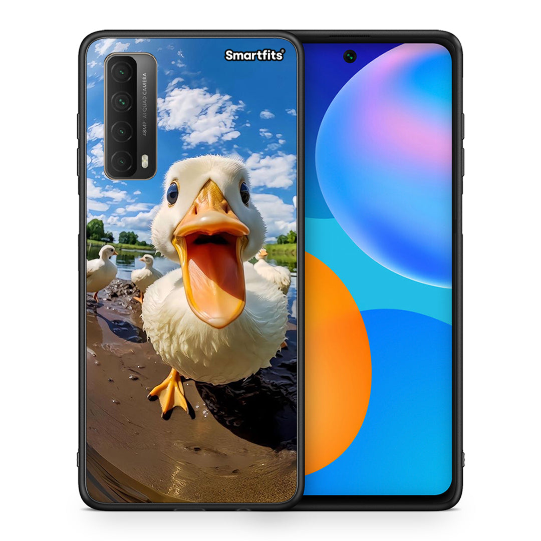 Θήκη Huawei P Smart 2021 Duck Face από τη Smartfits με σχέδιο στο πίσω μέρος και μαύρο περίβλημα | Huawei P Smart 2021 Duck Face case with colorful back and black bezels