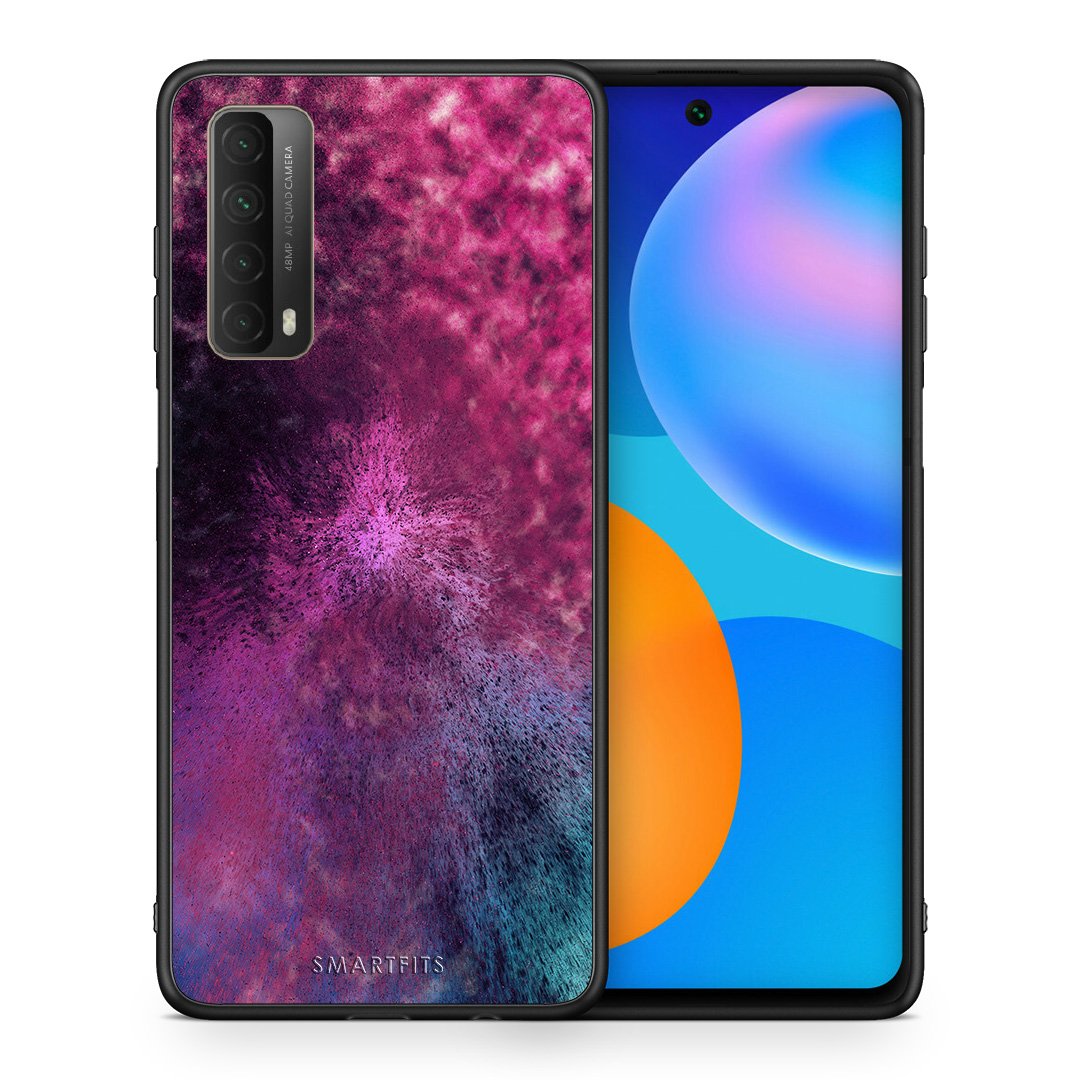 Θήκη Huawei P Smart 2021 Aurora Galaxy από τη Smartfits με σχέδιο στο πίσω μέρος και μαύρο περίβλημα | Huawei P Smart 2021 Aurora Galaxy case with colorful back and black bezels