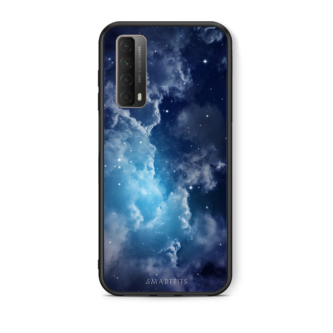 Θήκη Huawei P Smart 2021 Blue Sky Galaxy από τη Smartfits με σχέδιο στο πίσω μέρος και μαύρο περίβλημα | Huawei P Smart 2021 Blue Sky Galaxy case with colorful back and black bezels