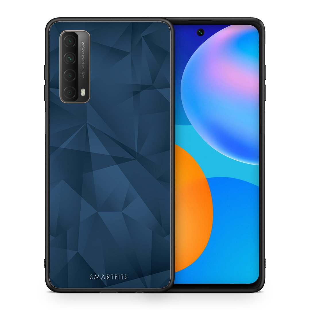 Θήκη Huawei P Smart 2021 Blue Abstract Geometric από τη Smartfits με σχέδιο στο πίσω μέρος και μαύρο περίβλημα | Huawei P Smart 2021 Blue Abstract Geometric case with colorful back and black bezels