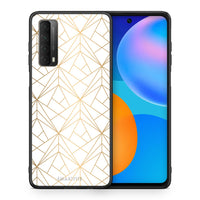 Thumbnail for Θήκη Huawei P Smart 2021 Luxury White Geometric από τη Smartfits με σχέδιο στο πίσω μέρος και μαύρο περίβλημα | Huawei P Smart 2021 Luxury White Geometric case with colorful back and black bezels