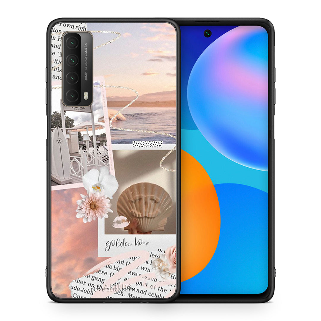 Θήκη Αγίου Βαλεντίνου Huawei P Smart 2021 Golden Hour από τη Smartfits με σχέδιο στο πίσω μέρος και μαύρο περίβλημα | Huawei P Smart 2021 Golden Hour case with colorful back and black bezels