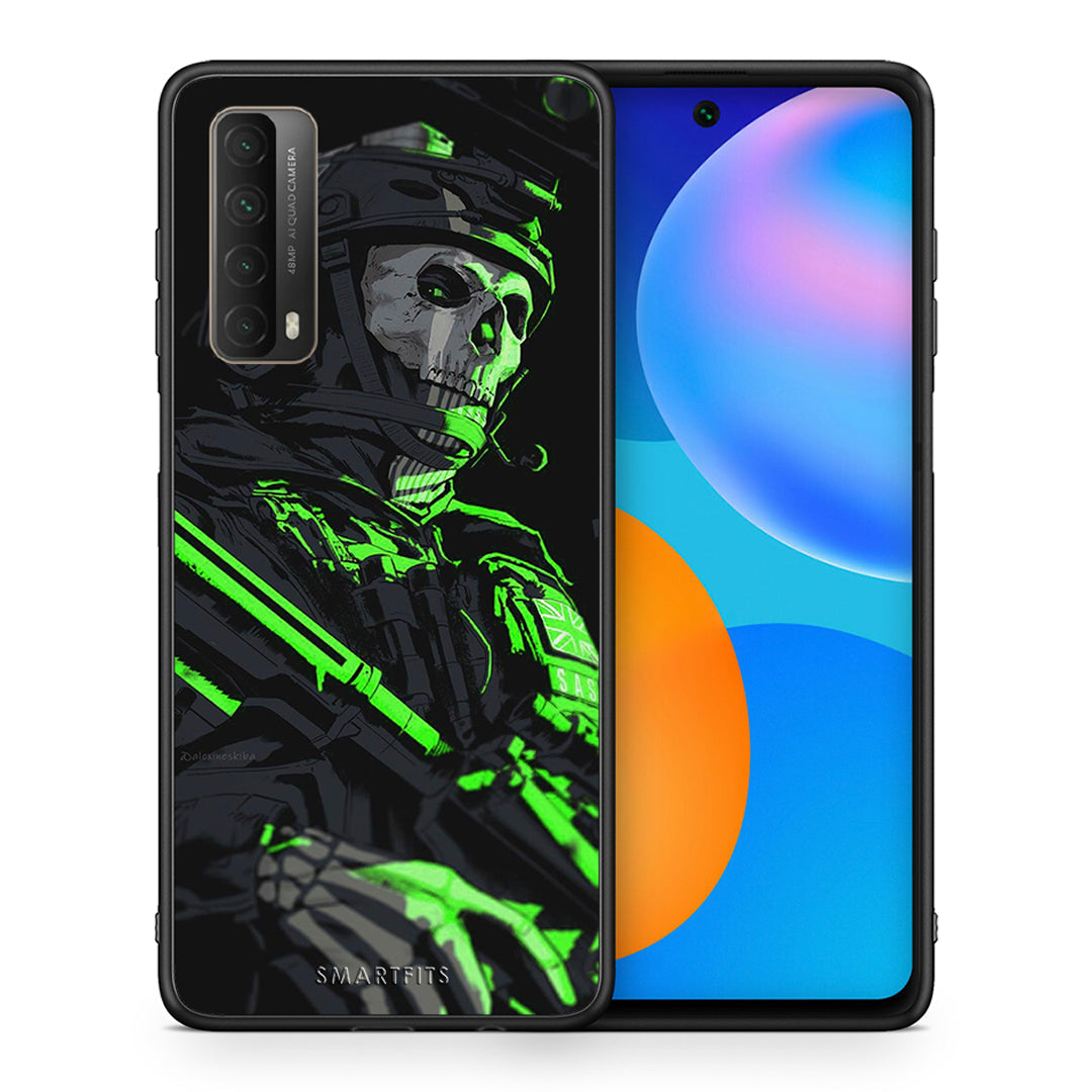 Θήκη Αγίου Βαλεντίνου Huawei P Smart 2021 Green Soldier από τη Smartfits με σχέδιο στο πίσω μέρος και μαύρο περίβλημα | Huawei P Smart 2021 Green Soldier case with colorful back and black bezels