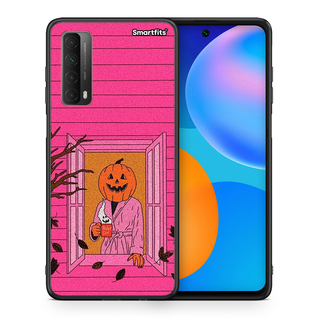 Θήκη Huawei P Smart 2021 Halloween Pumpkin Lady από τη Smartfits με σχέδιο στο πίσω μέρος και μαύρο περίβλημα | Huawei P Smart 2021 Halloween Pumpkin Lady case with colorful back and black bezels