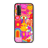 Thumbnail for Θήκη Huawei P Smart 2021 Hippie Love από τη Smartfits με σχέδιο στο πίσω μέρος και μαύρο περίβλημα | Huawei P Smart 2021 Hippie Love case with colorful back and black bezels