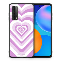 Thumbnail for Θήκη Huawei P Smart 2021 Lilac Hearts από τη Smartfits με σχέδιο στο πίσω μέρος και μαύρο περίβλημα | Huawei P Smart 2021 Lilac Hearts case with colorful back and black bezels