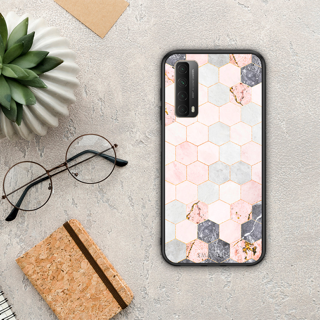 Marble Hexagon Pink - Huawei P Smart 2021 case