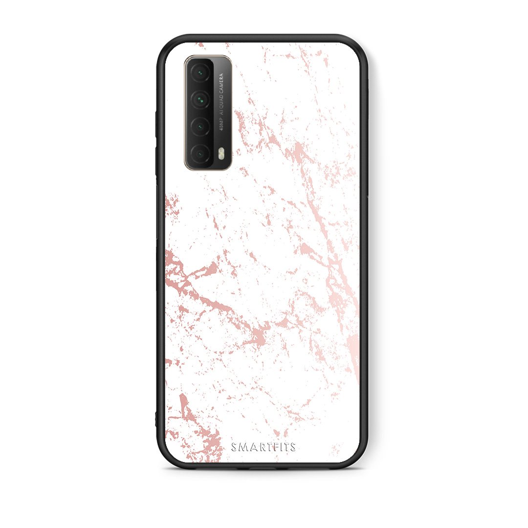 Θήκη Huawei P Smart 2021 Pink Splash Marble από τη Smartfits με σχέδιο στο πίσω μέρος και μαύρο περίβλημα | Huawei P Smart 2021 Pink Splash Marble case with colorful back and black bezels