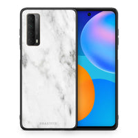 Thumbnail for Θήκη Huawei P Smart 2021 White Marble από τη Smartfits με σχέδιο στο πίσω μέρος και μαύρο περίβλημα | Huawei P Smart 2021 White Marble case with colorful back and black bezels