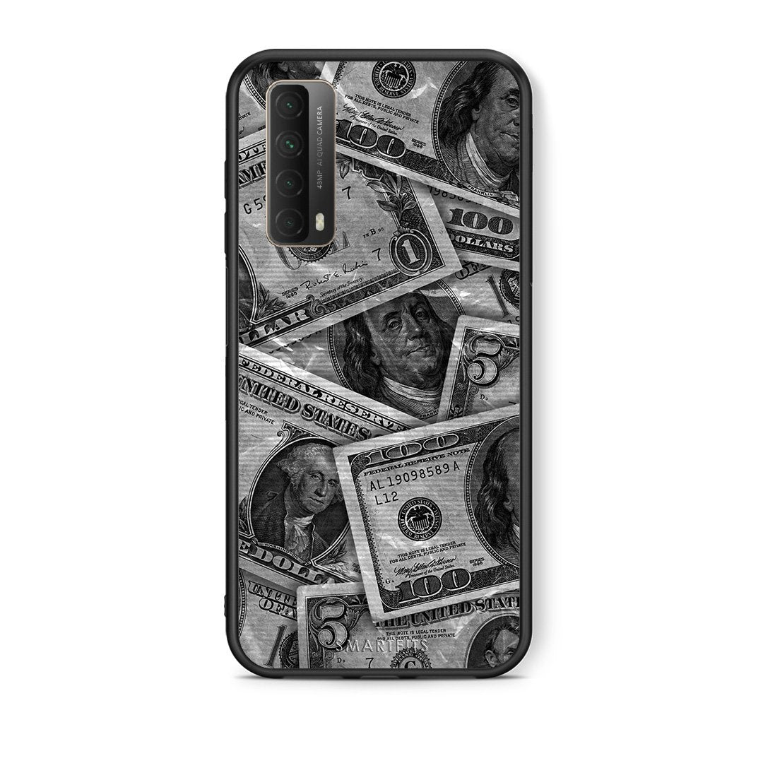 Θήκη Huawei P Smart 2021 Money Dollars από τη Smartfits με σχέδιο στο πίσω μέρος και μαύρο περίβλημα | Huawei P Smart 2021 Money Dollars case with colorful back and black bezels