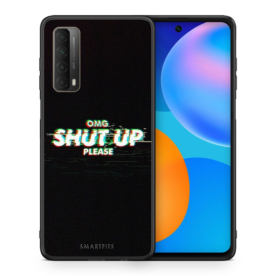 Θήκη Huawei P Smart 2021 OMG ShutUp από τη Smartfits με σχέδιο στο πίσω μέρος και μαύρο περίβλημα | Huawei P Smart 2021 OMG ShutUp case with colorful back and black bezels