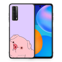 Thumbnail for Θήκη Αγίου Βαλεντίνου Huawei P Smart 2021 Pig Love 2 από τη Smartfits με σχέδιο στο πίσω μέρος και μαύρο περίβλημα | Huawei P Smart 2021 Pig Love 2 case with colorful back and black bezels