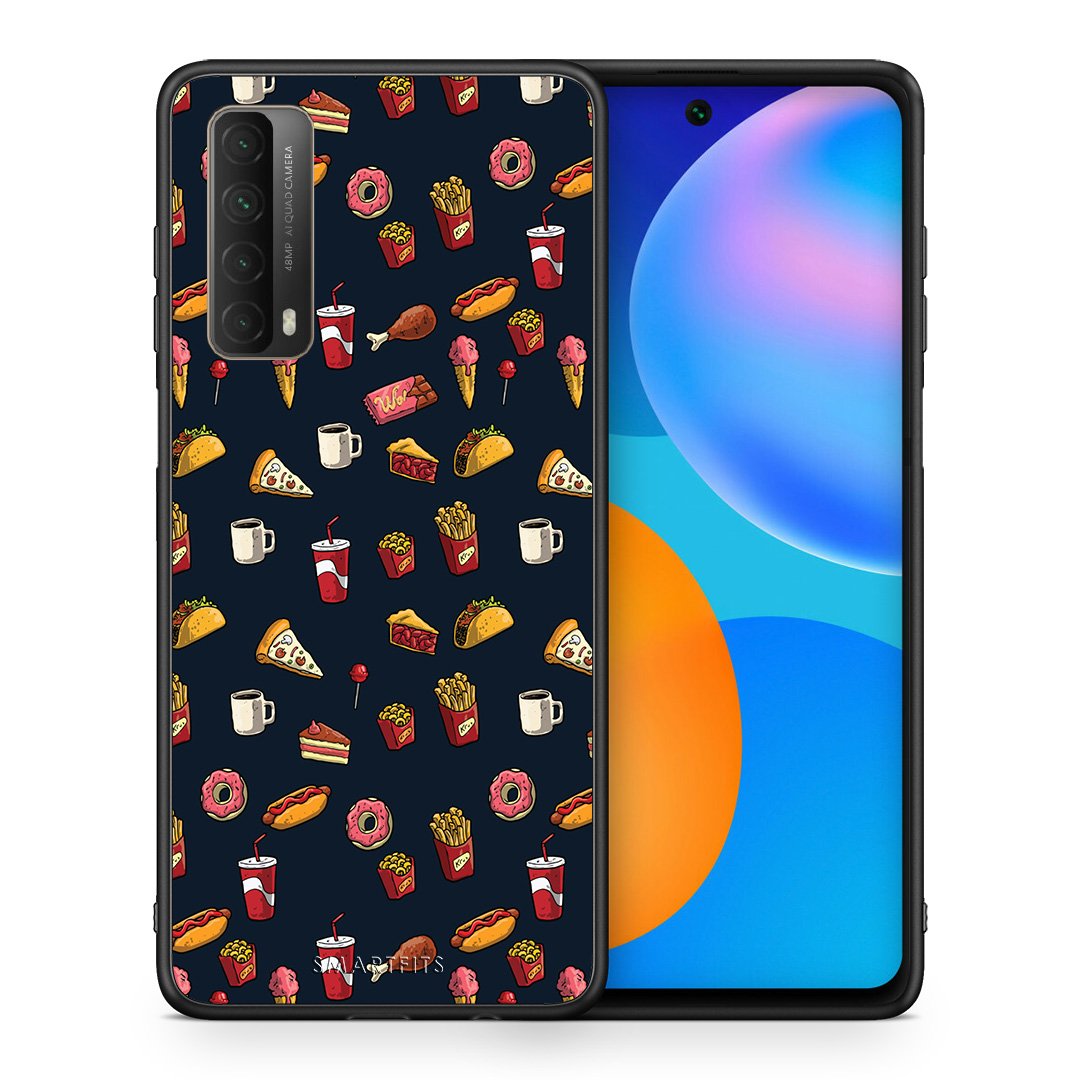 Θήκη Huawei P Smart 2021 Hungry Random από τη Smartfits με σχέδιο στο πίσω μέρος και μαύρο περίβλημα | Huawei P Smart 2021 Hungry Random case with colorful back and black bezels