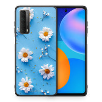 Thumbnail for Θήκη Huawei P Smart 2021 Real Daisies από τη Smartfits με σχέδιο στο πίσω μέρος και μαύρο περίβλημα | Huawei P Smart 2021 Real Daisies case with colorful back and black bezels