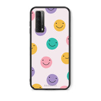 Thumbnail for Θήκη Huawei P Smart 2021 Smiley Faces από τη Smartfits με σχέδιο στο πίσω μέρος και μαύρο περίβλημα | Huawei P Smart 2021 Smiley Faces case with colorful back and black bezels