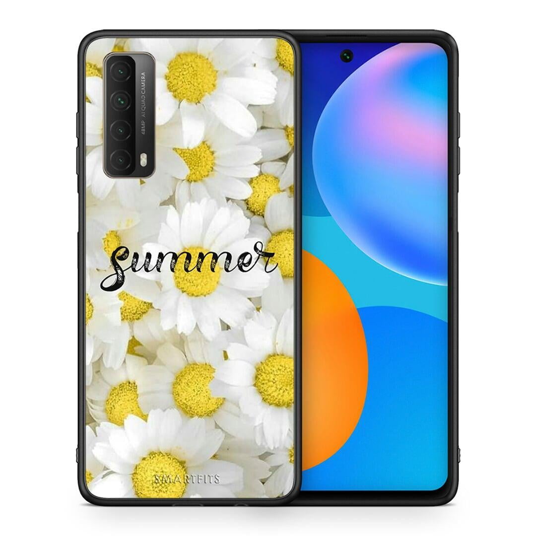 Θήκη Huawei P Smart 2021 Summer Daisies από τη Smartfits με σχέδιο στο πίσω μέρος και μαύρο περίβλημα | Huawei P Smart 2021 Summer Daisies case with colorful back and black bezels