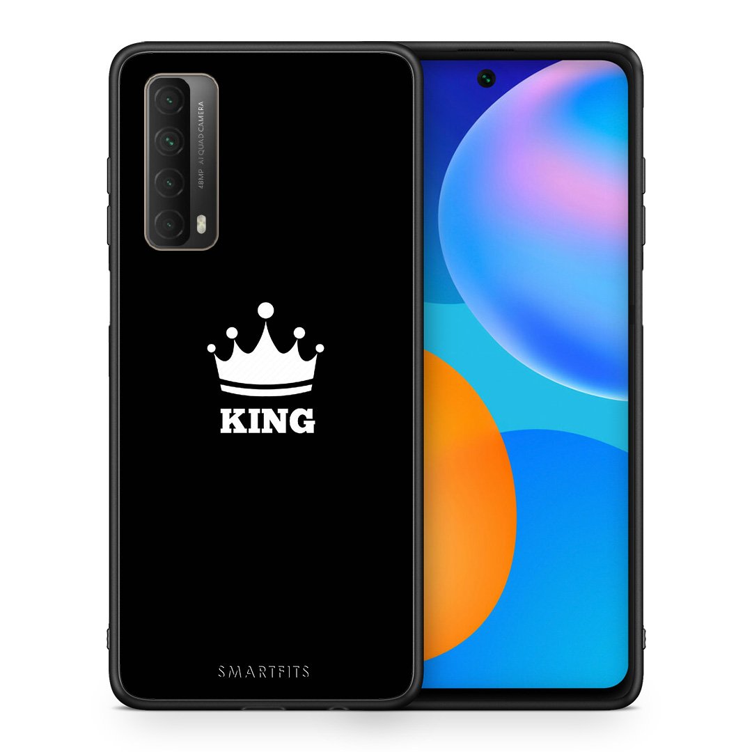Θήκη Huawei P Smart 2021 King Valentine από τη Smartfits με σχέδιο στο πίσω μέρος και μαύρο περίβλημα | Huawei P Smart 2021 King Valentine case with colorful back and black bezels