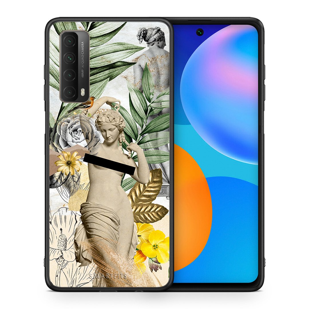 Θήκη Huawei P Smart 2021 Woman Statue από τη Smartfits με σχέδιο στο πίσω μέρος και μαύρο περίβλημα | Huawei P Smart 2021 Woman Statue case with colorful back and black bezels