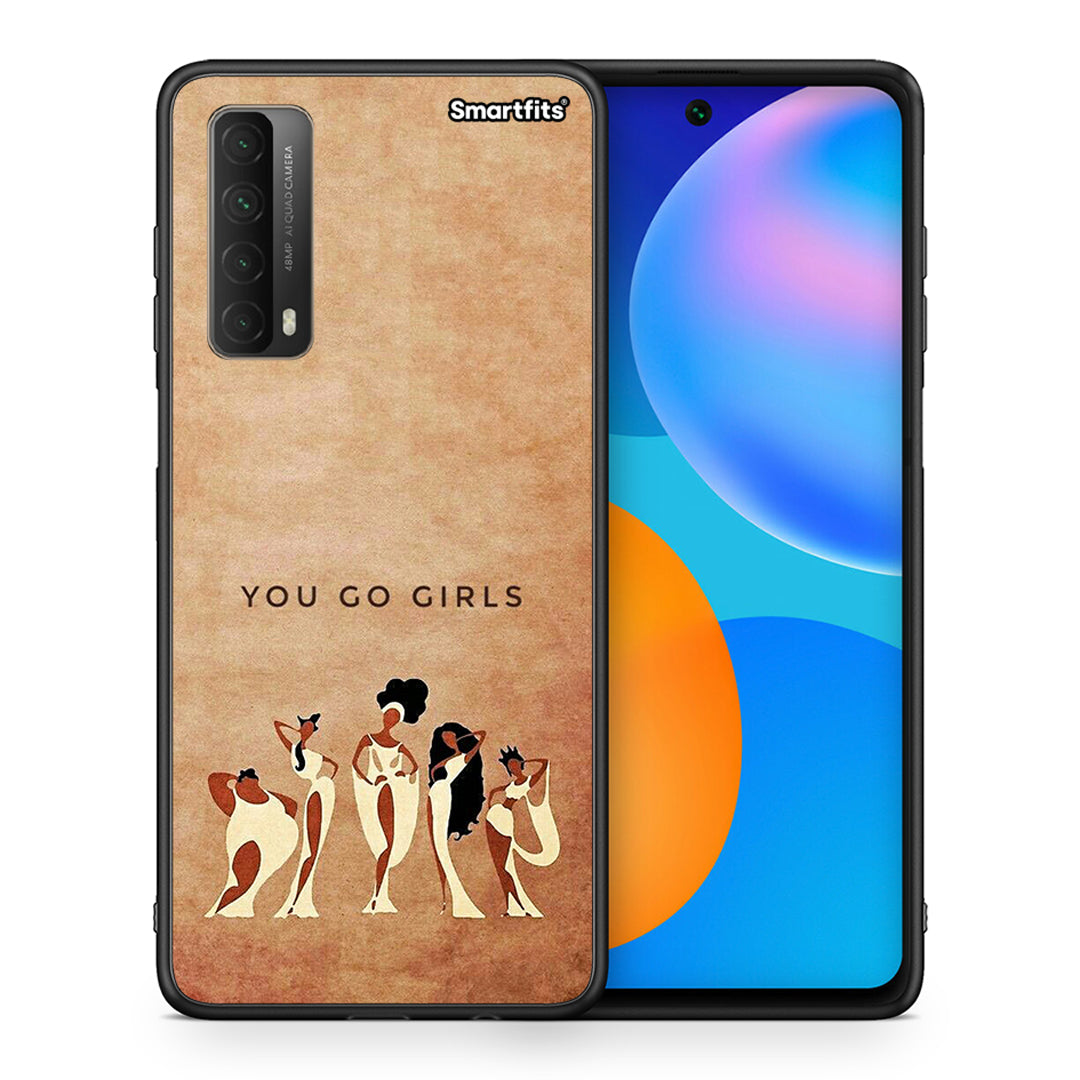 Θήκη Huawei P Smart 2021 You Go Girl από τη Smartfits με σχέδιο στο πίσω μέρος και μαύρο περίβλημα | Huawei P Smart 2021 You Go Girl case with colorful back and black bezels