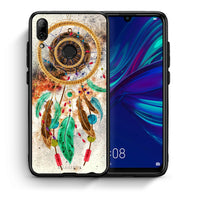 Thumbnail for Θήκη Huawei P Smart 2019 DreamCatcher Boho από τη Smartfits με σχέδιο στο πίσω μέρος και μαύρο περίβλημα | Huawei P Smart 2019 DreamCatcher Boho case with colorful back and black bezels