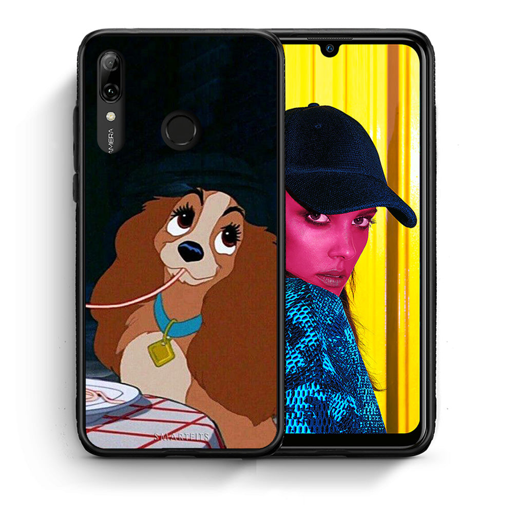 Θήκη Αγίου Βαλεντίνου Huawei P Smart 2019 Lady And Tramp 2 από τη Smartfits με σχέδιο στο πίσω μέρος και μαύρο περίβλημα | Huawei P Smart 2019 Lady And Tramp 2 case with colorful back and black bezels