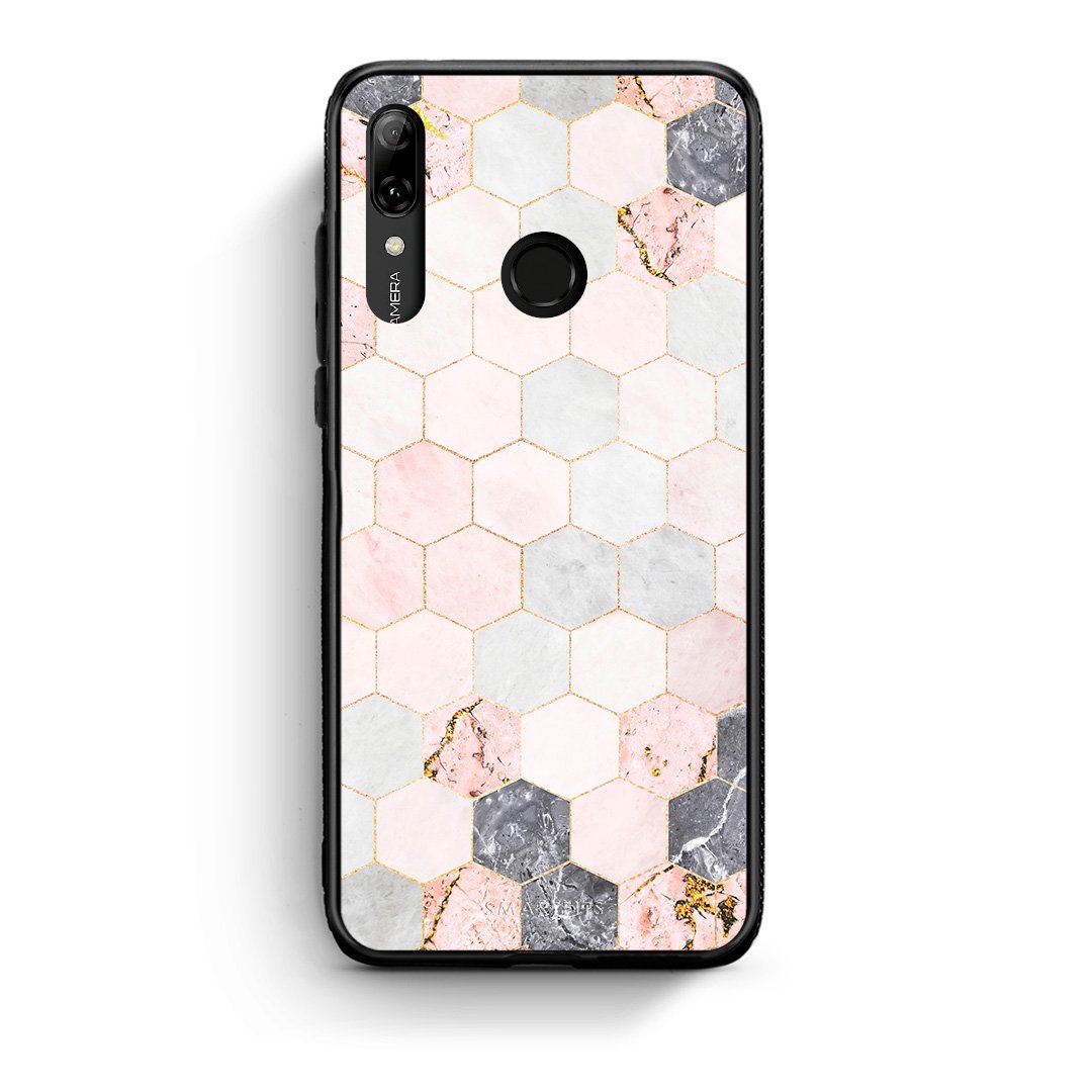 4 - Huawei P Smart 2019 Hexagon Pink Marble case, cover, bumper